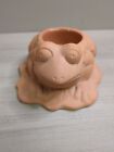 Retired Partylite Frog Tealight Holder Terra Cotta Brown Clay  Candle Holder 