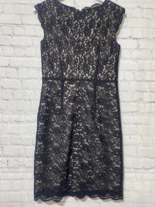 Ann Taylor LOFT Strapless Cocktail Dress Womens Size 4 Bronze Black Lace Lined - Picture 1 of 12