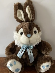 Dan Dee Chocolate Brown Plush Bunny Rabbit Stuffed Toy 9" Vintage Easter - Picture 1 of 7