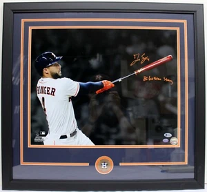 FOTO FIRMADA POR GEORGE SPRINGER 16X20 ENMARCADA # HOUSTON STRONG BECKETT BAS J23928 - Imagen 1 de 2