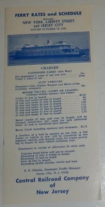 Central Railroad of New Jersey 1966 Public Timetable - Ferry Service - Picture 1 of 1