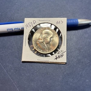 1963-D 50C Franklin mezzo dollaro, MS non circolato - Foto 1 di 4