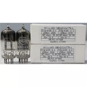 M8162 12AT7WA Mullard 1950s Made in GT.Britain Amplitrex tested 1 Match Pair 2Pc - Picture 1 of 9