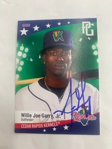Willie Joe Garry Jr Signed Card 2022 IP Auto Cedar Rapids Kernels - Picture 1 of 1