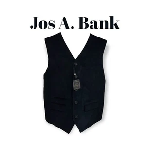 Jos A. Bank Clothing Co. Tailored Fit Reserve Black Formal Vest For Men Size XL - Picture 1 of 4