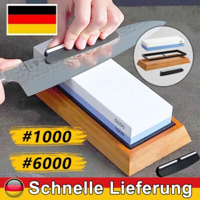 1000 / 6000 Schleifstein Set Wetzstein Abziehstein Messerschärfer Doppelseitig - Bild 1 von 4