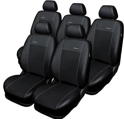 Fits for VW Touran 5 Seats 2003-2010 Measure Seat Covers Faux Leather Black - Image 1 of 4