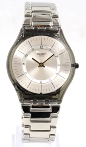 New Swiss Swatch TIME TO SWATCH METALMIX Skin Watch 34mm SFM134G $135 - Picture 1 of 6