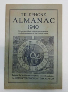 Vintage Telephone Almanac 1940; American Telephone & Telegraph Co *NICE - Picture 1 of 8