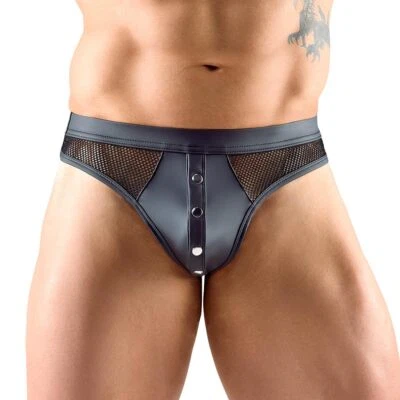 ORION Herren String sexy Knöpfe Netz Unterwäsche Tanga matter Wetlook Unterhose "Noah"