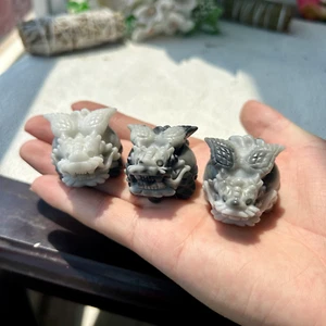 3pc Natural Mini DragonTurtle Quartz Crystal Carving home decor - Imagen 1 de 9