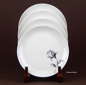 Block ROSA: Set(s) 4 Bread & Butter Plates, MINT/SUPERB! Black Rose, Multi Avail - Picture 1 of 3