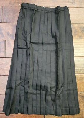 Lands' End девочек твердое плиссированные ниже колена юбка черный-(12) новый без ЯРЛЫКОВ! - Изображение 1 из 4