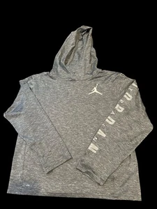 Boy’s youth Dri-Fit Gray Lightweight Hooded Michael Jordan Top, Polyester, L - Picture 1 of 7