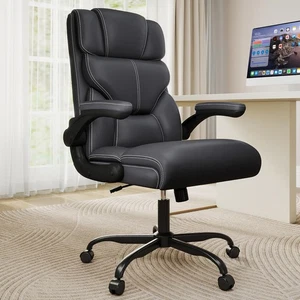 Silla de Oficina Ejecutiva con Reposabrazos Abatibles,Sillas Ergonómicas de Escritorio para Computadora,M... - Imagen 1 de 8