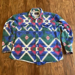Vintage Men’s Panhandle Slim Aztec Button Up Shirt, Small - Picture 1 of 8