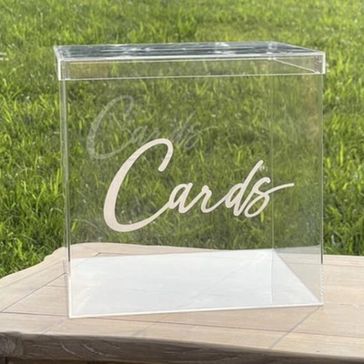 Caja de Tarjetas de Boda Acrílico Grande Transparente Caja de Regalo Fiesta Foto 1 de 4