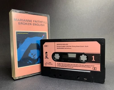 Marianne Faithfull BROKEN ENGLISH Cassette ZCM1 **UK 1ST ISSUE 1979**PINK LABELS Foto 1 de 4