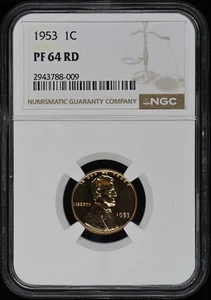 1953 Wheat Reverse Lincoln Cent (Proof) 1C NGC PR64RD - Picture 1 of 2