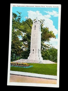 Vintage Unused 48th Highlanders Monument Toronto  Canada Postcard Post Card - Bild 1 von 2