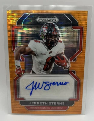 2022 Prizm Draft Picks Jerreth Sterns Orange Pulsar Auto RA-JST Rookie #11/49 - Image 1 of 2