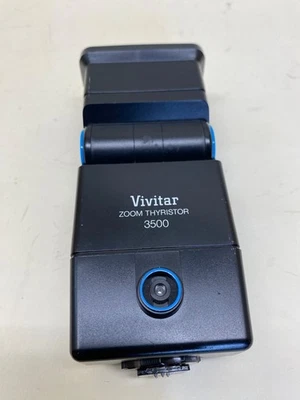 Vivitar 3500 Zoom Thyristor Universal Shoe Mount Camera Flash Untested See Video - Image 1 of 4