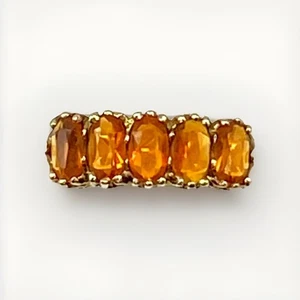 Anello opale di fuoco oro 9 ct 5 bellissime pietre - 2,91 grammi - misura O 1/2 - Foto 1 di 7
