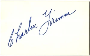 Charlie Grimm -Autograph- 1916-1936 PHILA,PIT,CHIC - Picture 1 of 1
