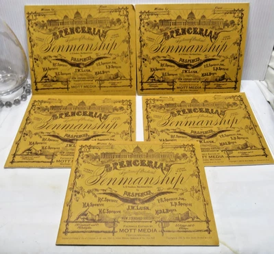 Spencerian Penmanship Set Books 1-5 Copybook Workbooks PR Spencer Mott Media - Image 1 of 4