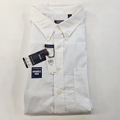 Camisa de vestir IZOD grande y alta para hombre 2XL blanca con botones GRAN AJUSTE NUEVA CON ETIQUETAS Foto 1 de 4