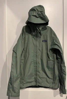 Chaqueta de lluvia con capucha Patagonia para hombre talla pequeña Torrentshell 3L verde salvia  Foto 1 de 4