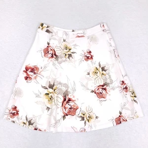 Zink London A Line Skirt Size Large Floral Cream Pink Romantic Femcore - Picture 1 of 11