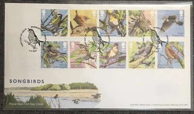 QEII 2017 Songbirds Unaddressed FDC Warbleton Heathfield Cancel - Image 1 of 2