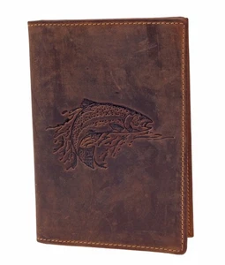 Carpeta de pesca funda de identificación de cuero carpeta de documentos para estuche de licencia de pesca grande - Imagen 1 de 7