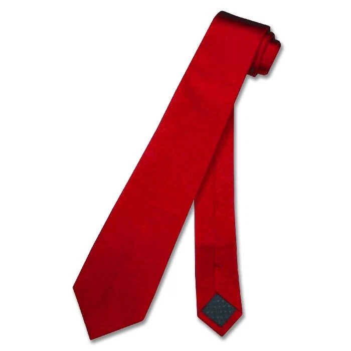 Corbata de cuello estrecho COVONA delgada roja para hombre 2,5" de ancho Foto 1 de 1