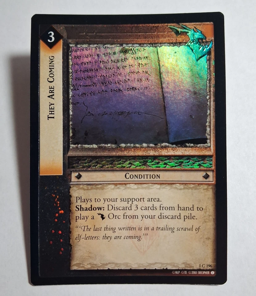 Decipher LOTR TCG Fellowship of the Ring THEY ARE COMING 1C196 FOIL LP - Image 1 of 4