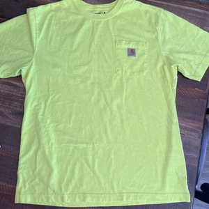 Camisa Carhartt Hombre Grande Amarillo Neón Calce Suelto Manga Corta Informal Trabajo T - Imagen 1 de 5