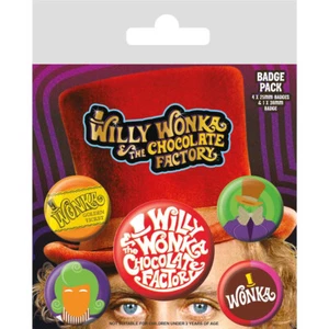 Button Badge 5er Pack Willy Wonka & The Chocolate Factory 1x38 & 4x25mm BP80786 - Picture 1 of 1