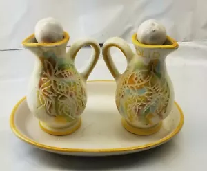 Juego de aceto vintage Fratelli Piscitello arte cerámica aceite vinagre Olio Italia - Imagen 1 de 4