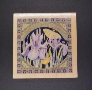Wilde Iris Quadrat Stempel Holzblock 4,25" x 4,25" von Sugarloaf 2003 - Bild 1 von 4