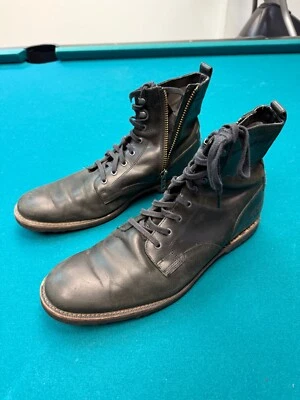 Timberland Black Leather Mens Boots w/Laces & Zipper Size 11 & Superfeet Insole - Image 1 of 4