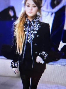 Chanel 08A PARIS LONDON BLACK VELVET JACKET GRIPOIX CRYSTAL CC buttons FR44 $13K - Picture 1 of 19