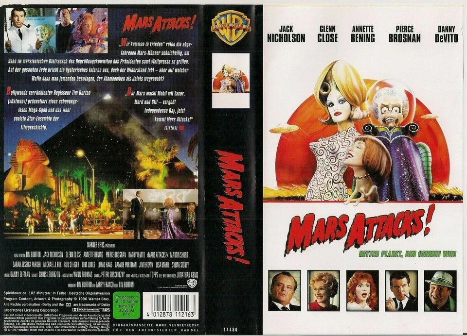 Mars Attacks! - Jack Nicholson Glenn Close Annette - (VHS Cassette) - Bild 1 von 1