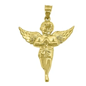 10kt Yellow Gold Mens Womens Girls Cupid Angel Religious Fashion Charm Pendant - Picture 1 of 1
