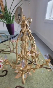 Fredrick Ramond Gold Chandelier 28in H x 25in W - Picture 1 of 9
