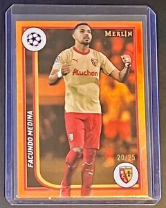 /25 Facundo Medina 2023-24 Topps Merlin UCC Orange Refractor FC Lens & Argentina - Picture 1 of 10