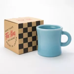 Tazza Tazza Extra Pesante Fire-King Vetro Latte Blu Turchese 7,4 oz 220 ml GIAPPONESE - Foto 1 di 9