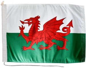 Wales Flag With Rope and Toggle 18" x 12" (45 x 30cm) - Picture 1 of 6