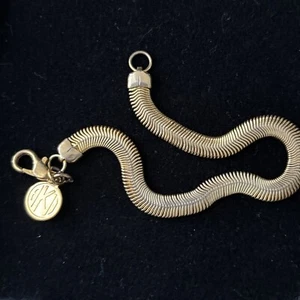 Vintage Anne Klein II snake gold tone bracelet flat chain 7.5" Lobster Clasp - Picture 1 of 6