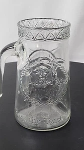 STATUE OF LIBERTY CENTENNIAL GLASS MUG 1886-1986 EUC handle clear AMERICA USA - Picture 1 of 3